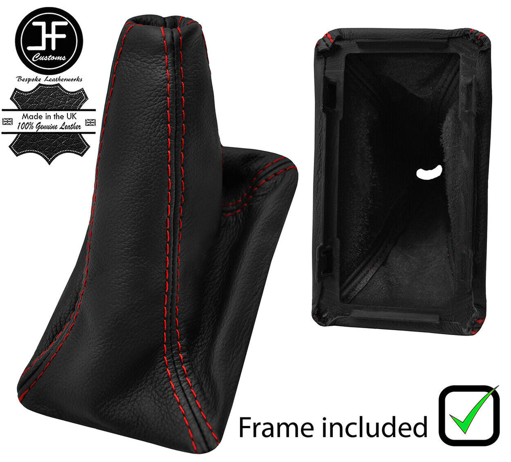 RED STITCH LEATHER MANUAL GEAR GAITER+PLASTIC FRAME FOR DELOREAN DMC-12 81-83