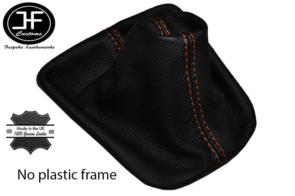 ORANGE STITCH MANUAL LEATHER GEAR GAITOR GAITER FITS RENAULT CLIO II MK2 97-05