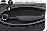 YELLOW STITCH 2X FRONT DOOR CARD TRIM LEATHER COVERS FITS BMW MINI R56 07-13