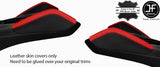 BLACK&RED DOUBLE STITCH 2X KNEE PAD LEATHER COVERS FOR CHEVROLET CAMARO 16-20