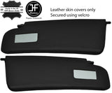 BLACK REAL LEATHER 2X SUN VISORS COVERS FITS HONDA S2000 1999-2009 STYLE 2