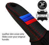 RED STITCH TRI STRIPE LEATHER HANDBRAKE HANDLE COVER FITS BMW Z4 E85 E86 02-08
