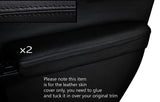 BLACK STITCH 2X FRONT DOOR ARMREST SKIN COVERS FITS LEXUS CT 200H 2010-2015