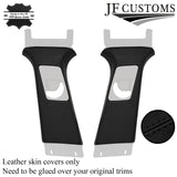 FOR RANGE ROVER SPORT L494 13-21 BLACK STITCH LEATHER 2X UPPER B PILLAR COVER