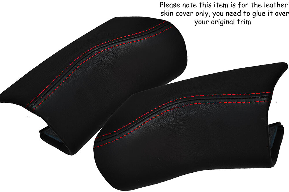 RED STITCHING 2X TOP B POST PILLAR LEATHER SKIN COVERS FITS LOTUS EVORA 09-14