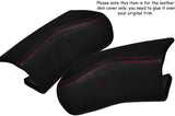 RED STITCHING 2X TOP B POST PILLAR LEATHER SKIN COVERS FITS LOTUS EVORA 09-14