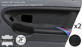 BLACK STITCH TRI STRIPE 2X FRONT DOOR CARD COVERS FOR BMW E36 TOURING STYLE2