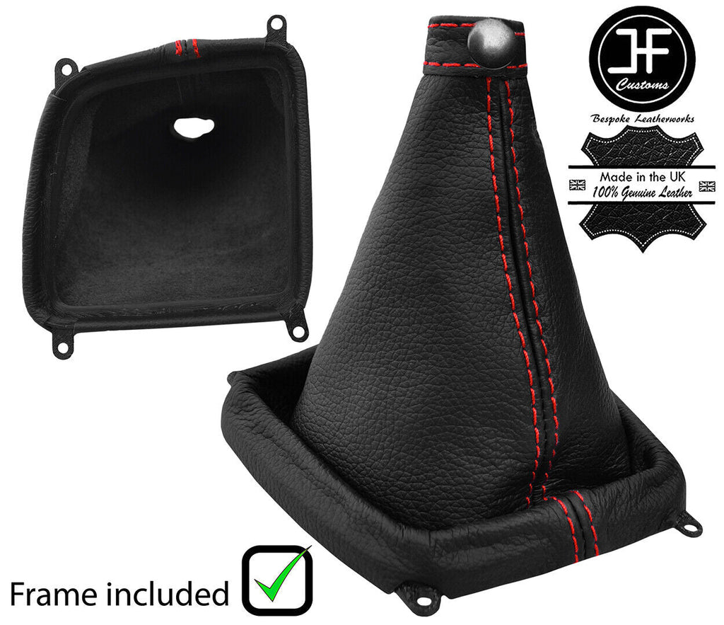 RED STITCH LEATHER GEAR GAITER+PLASTIC FRAME FOR KIA SEDONA CARNIVAL 06-14