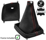 RED STITCH LEATHER GEAR GAITER+PLASTIC FRAME FOR KIA SEDONA CARNIVAL 06-14