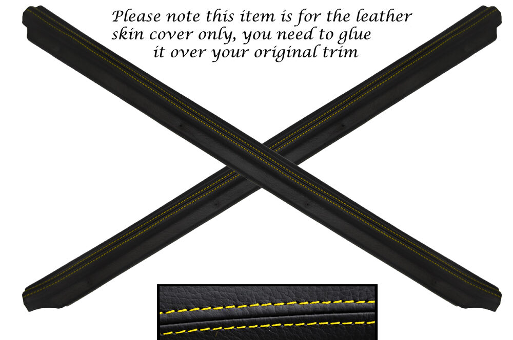 YELLOW STITCH 2X DOOR SILL TRIM SKIN COVERS FITS MAZDA MX5 MK1 MIATA 89-97