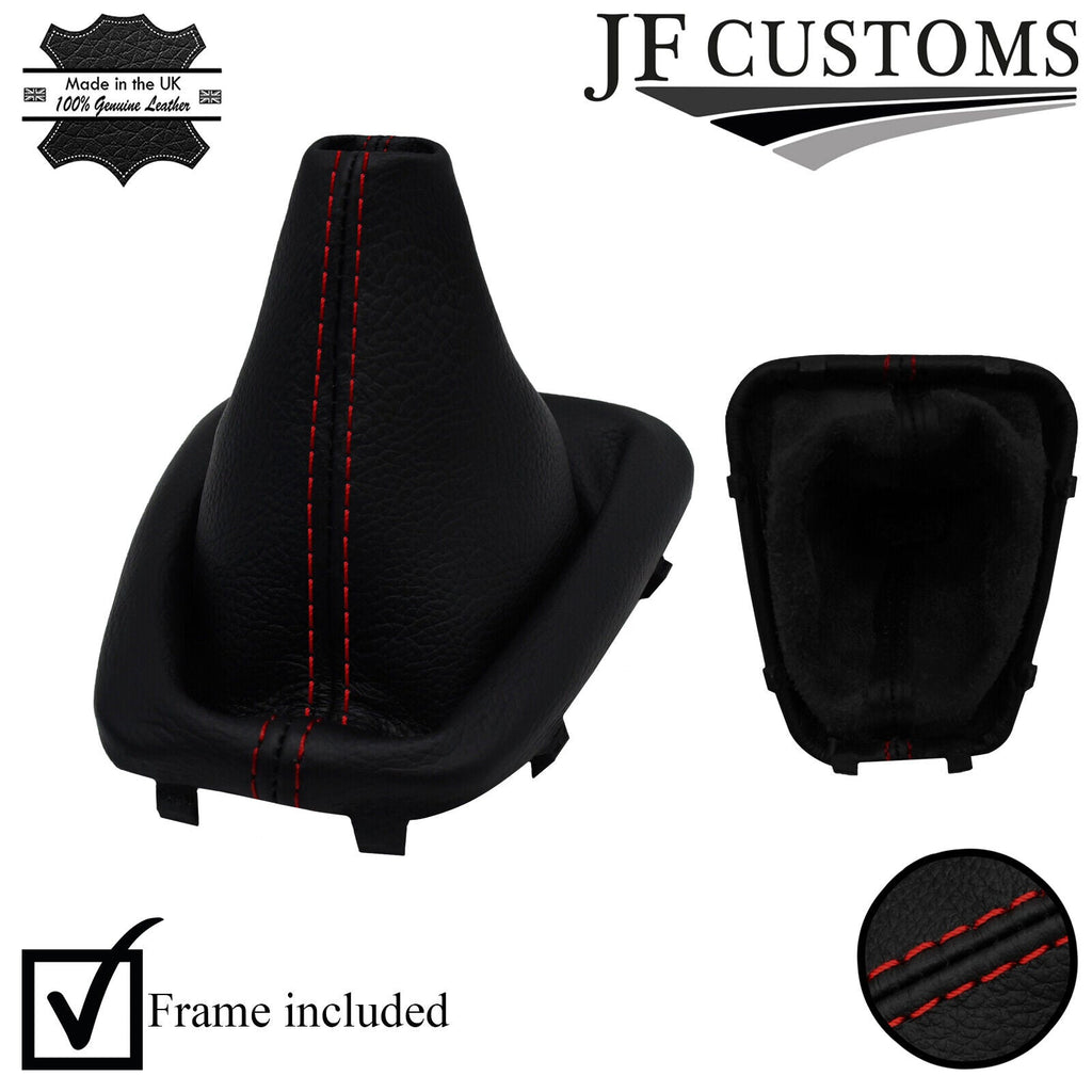 D RED STITCH LEATHER MANUAL GEAR COVER+PLASTIC FRAME FOR KIA PICANTO 17-21 5DR