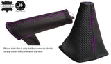 PURPLE STITCH CARBON VINYL GEAR & HANDBRAKE HANDLE COVER FITS AUDI A3 8P 04-12