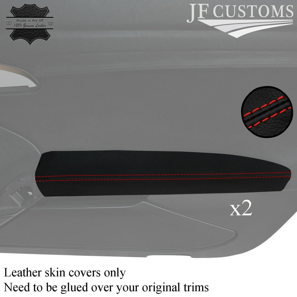 RED STITCH 2X FRONT DOOR CARD ARMREST COVER FOR PORSCHE 718 CAYMAN 982 16-22