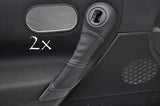 FITS RENAULT MEGANE  2002-2008 2X DOOR HANDLE COVERS grey stitching CUSTOM NEW
