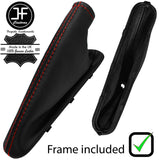 RED STITCH LEATHER HANDBRAKE GAITER+PLASTIC FRAME FOR FORD KA MK2 2009-2016
