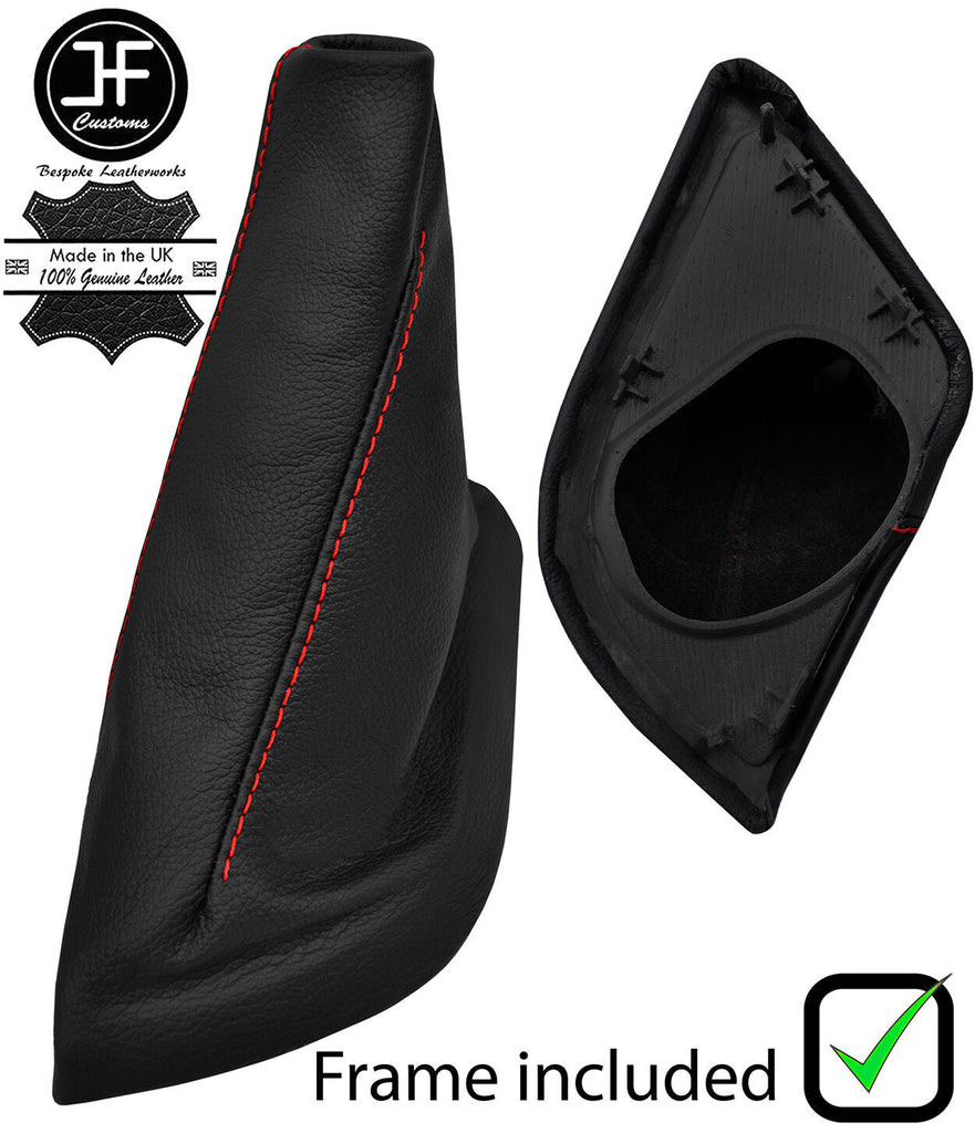 RED STITCH REAL LEATHER GEAR GAITER+PLASTIC FRAME FOR FIAT ULYSSE 1994-2002