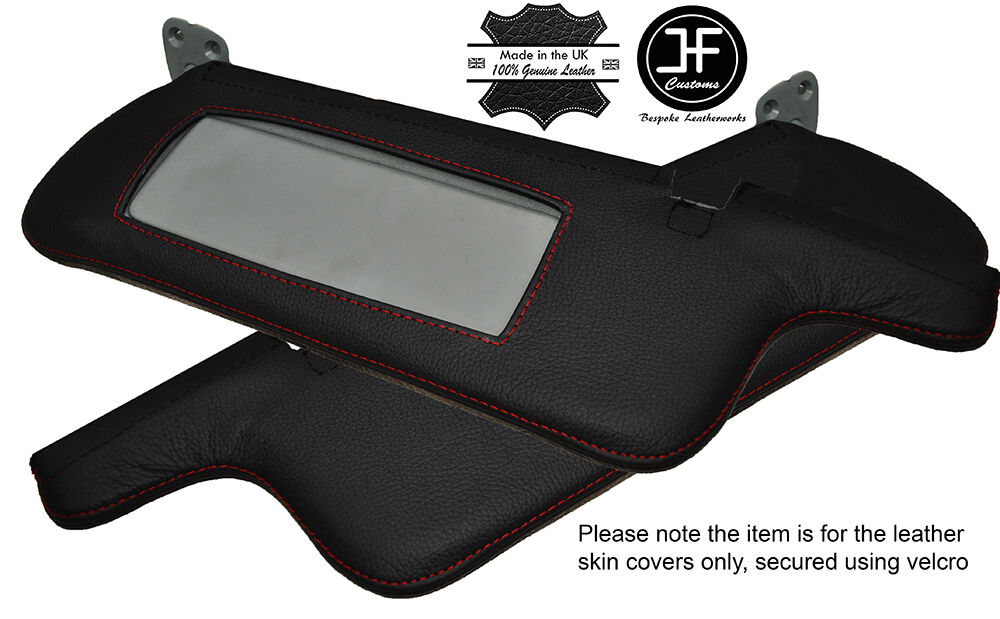 RED STITCH 2X SUN VISORS LEATHER COVERS FITS TOYOTA JZX90 CHASER 1992-1996