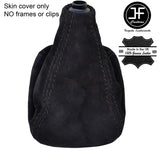 BLACK STITCH REAL SUEDE MANUAL GEAR GAITER FOR TOYOTA MR2 MK3 SPYDER 2000-2007