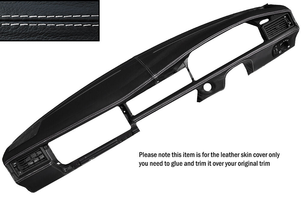 WHITE STITCHING DASH DASHBOARD LEATHER SKIN COVER FITS MERCEDES W201 190 190E