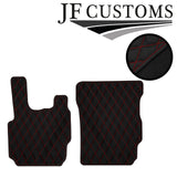RED DIAMOND STITCH VINYL 2X TAILORED FLOOR CARPETS FOR DAF CF 65 75 85 04-08