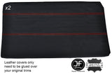 RED STITCH 2X FRONT FULL DOOR CARD LEATHER COVER FITS BMW E10 2002 1802 Tii