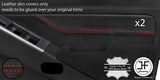 RED STITCH 2X FRONT DOOR CARD TRIM LEATHER COVER FITS NISSAN NAVARA D40 06-15