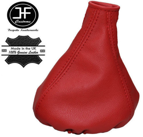 RED REAL LEATHER MANUAL GEAR GAITER FITS FIAT PANDA 2013+ CUSTOM NEW MADE IN UK