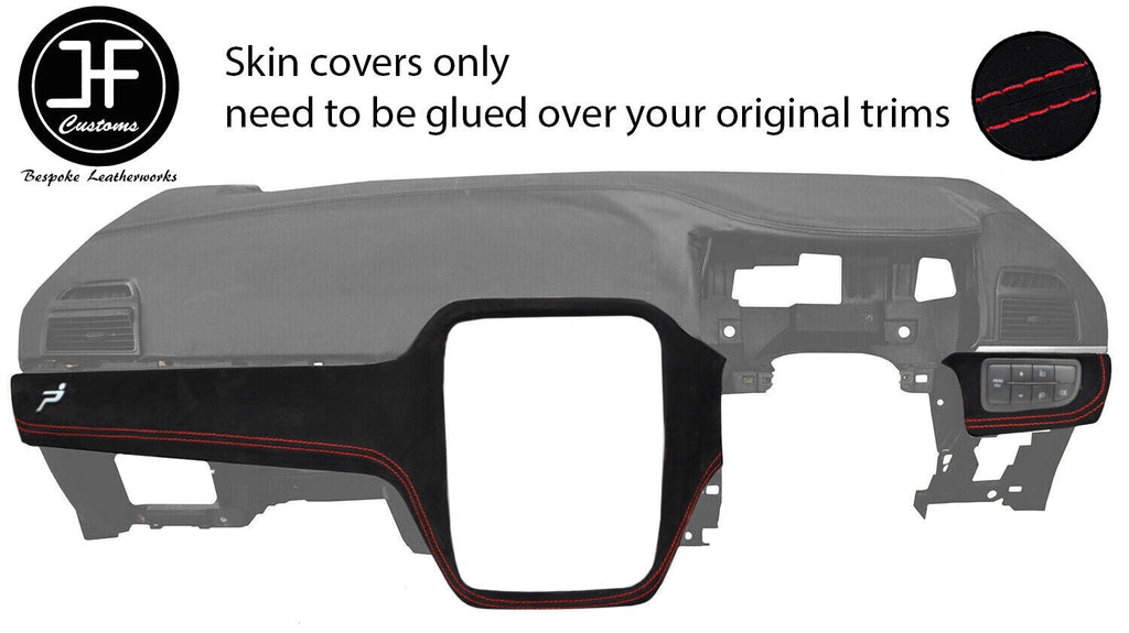 RED STITCH 2 PIECE DASH KIT TRIM SUEDE COVERS FITS FIAT GRANDE PUNTO 06-10