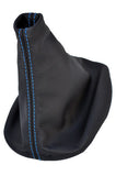 FITS  AUDI A4 B5 95-1999 BLUE STITCHING LEATHER GEAR GAITOR CUSTOM NEW