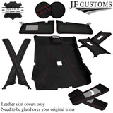 D RED STITCH LEATHER & SUEDE TOP RECOVERY KIT COVERS FOR BMW E46 COUPE 98-04