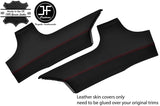 RED STITCH 2X REAR C  PILLAR REAL LEATHER COVERS FITS AUDI TT MK1 98-06 COUPE