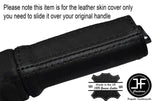 BLACK & BLACK HANDBRAKE HANDLE LEATHER COVER FITS VAUXHALL OPEL CORSA E 2014-17