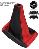 BLACK & RED REAL LEATHER GEAR GAITER FITS MITSUBISHI LANCER EVO 4 5 6 IV V VI