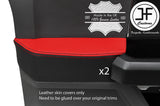 BLACK & RED LEATHER 2X REAR DOOR CARD TRIM COVER FOR FORD F-150 F150 15-19