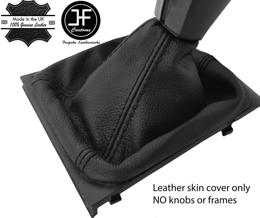 BLACK STITCH TOP GRAIN REAL LEATHER GEAR GAITER FITS SKODA OCTAVIA MK2 04-12
