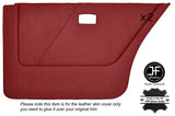 DARK RED LEATHER 2X REAR DOOR CARD COVERS FITS BMW 5 SERIES E28 81-87 CUSTOM NEW