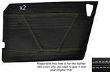 YELLOW STITCH 2X FULL DOOR CARD LEATHER SKIN COVERS FITS MG MG MIDGET CUSTOM NEW