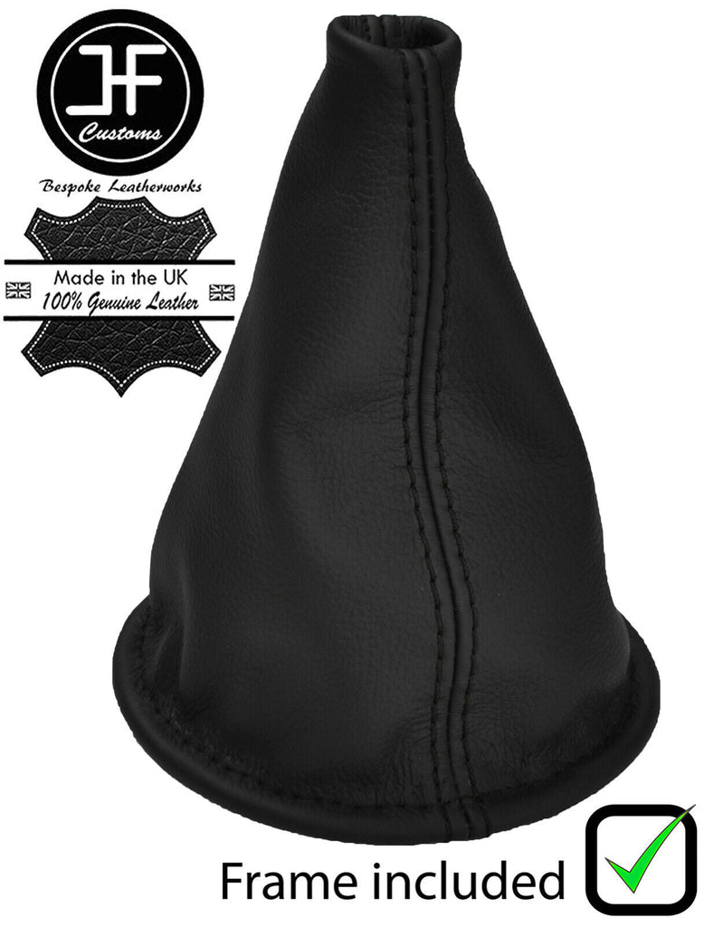 BLACK STITCH LEATHER MANUAL GEAR GAITER+METAL FRAME FOR PORSCHE 911 G50 84-89