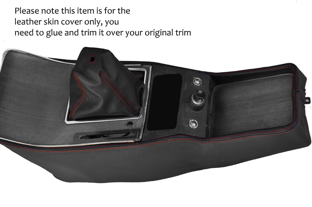 RED STITCH CENTER CONSOLE LEATHER COVER+GAITER FITS ALFA ROMEO BERLINA 2000