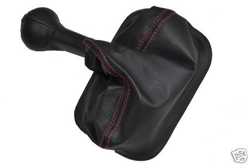 FITS PORSCHE BOXTER LEATHER GEAR GAITER RED STITCH CUSTOM NEW MADE IN UK