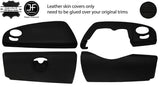 BLACK STITCH 4 PIECE DASHBOARD TRIM KIT LEATHER COVER FOR SMART ROADSTER 452