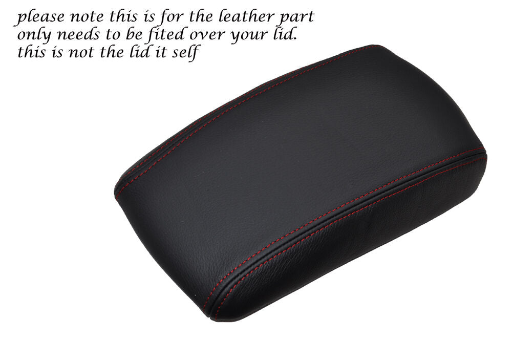 RED STITCHING LEATHER ARMREST SKIN COVER FITS CITROEN C4 2004-2010 CUSTOM NEW