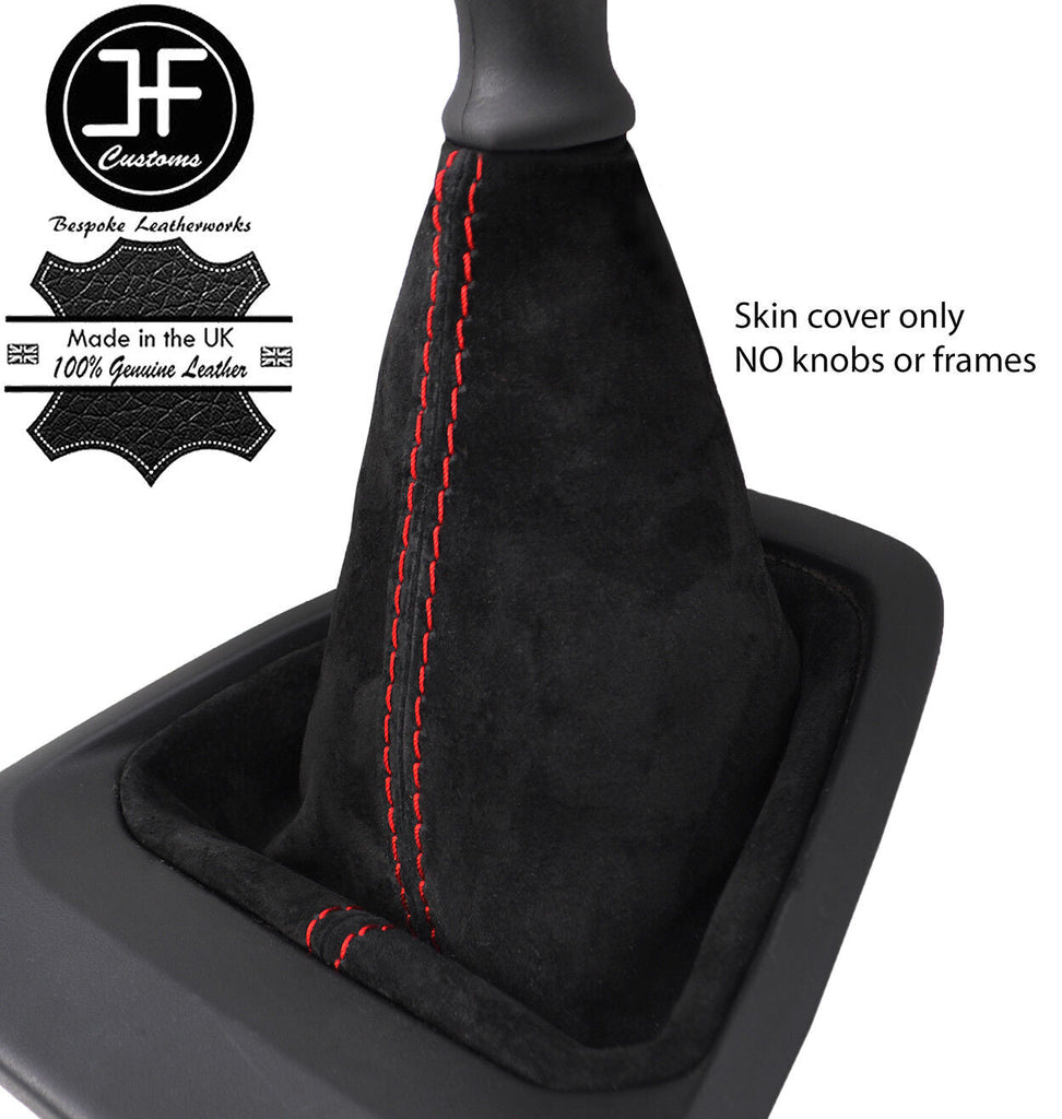 RED STITCHING REAL SUEDE MANUAL GEAR GAITER FITS PEUGEOT EXPERT 2017+ CUSTOM NEW