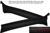 RED STITCH FITS RENAULT MEGANE 02-08 2X WINDSCREEN PILLAR LEATHER COVERS ONLY
