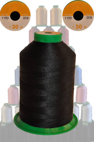 POLYAMIDE 30 SPUN SEWING THREAD 1150m BLACK QUALITY CUSTOM NEW MADE IN UK