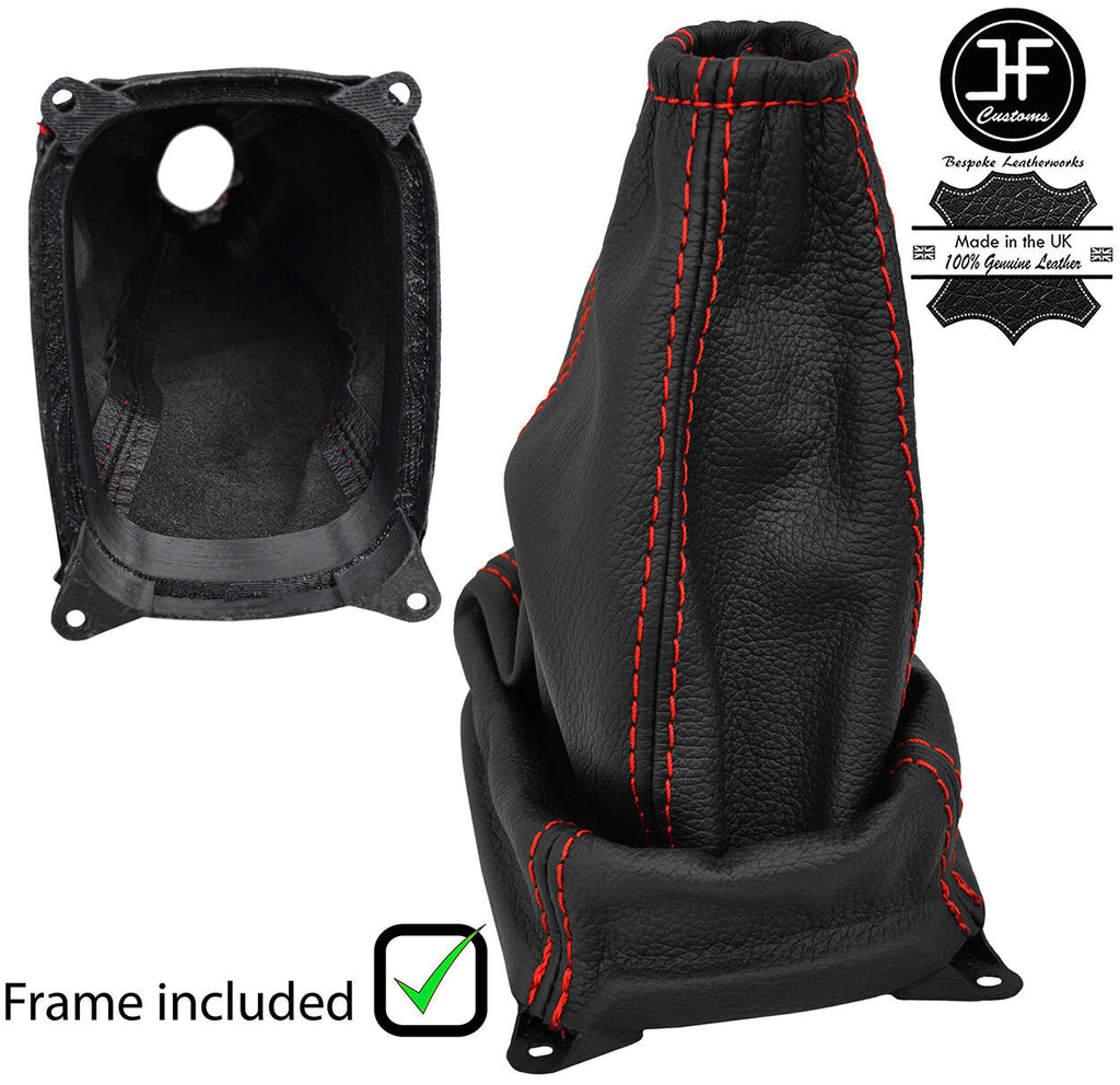 RED STITCH LEATHER MANUAL GEAR BOOT+PLASTIC FRAME FITS DAEWOO MATIZ 98-05