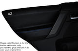 BLUE STITCH 2X REAR DOOR CARD SKIN COVERS FITS LAND ROVER FREELANDER 2 06-14