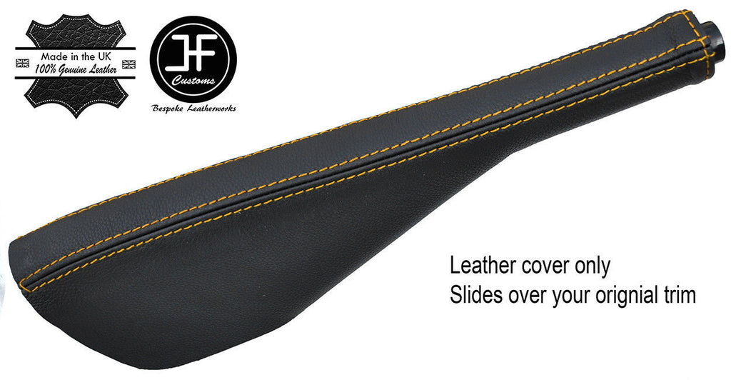YELLOW STITCH TOP GRAIN LEATHER HANDBRAKE GAITER FOR VW T6 TRANSPORTER CARAVELLE