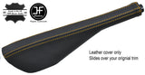 YELLOW STITCH TOP GRAIN LEATHER HANDBRAKE GAITER FOR VW T6 TRANSPORTER CARAVELLE