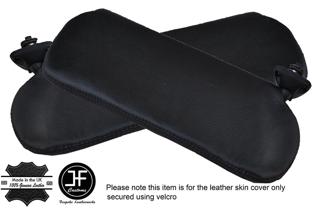 BLACK STITCH 2X SUN VISORS LEATHER COVERS FITS CAMARO FIREBIRD 1982-1993